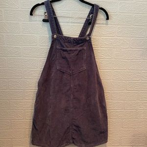 Navy blue corduroy overall Topshop dress